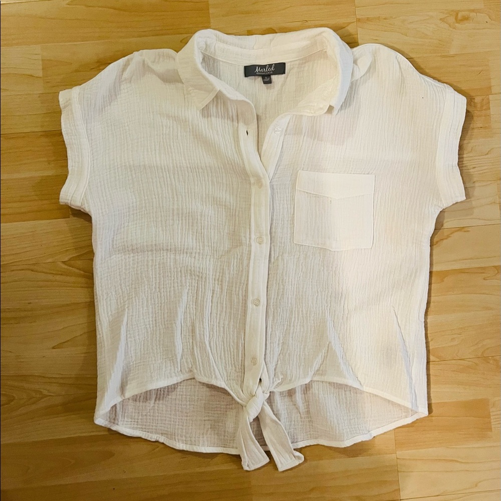White Front-Tie Top